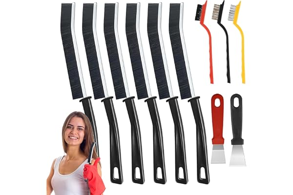 11 stycken rengöringsborstar med hårda borst, crevice cleaning brush, hörnrengöringsborste för djuprengöring av fönster, badrum