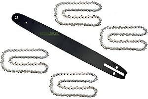 PERFEKTGARTEN 45 cm; 1,5 mm; barra de 72 TG + 4 cadenas compatibles con Husqvarna Makita Oleomac Solo