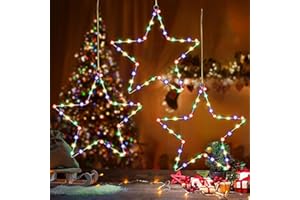 TDTOD LED Weihnachtsstern Beleuchtung,3 Stück Weihnachtsdeko Beleuchtung 150LEDS Fenster Lichter Weihnachten 8 Modi Wasserdicht Weihnachtsbeleuchtung Innen Außen mit Timer für Fensterdeko Hochzeit