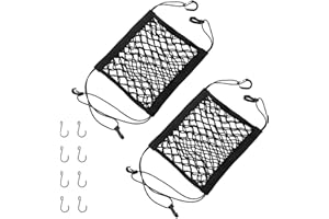 KLEHOPE Rete Elastica Moto, 2 Pezzi Rete Moto Portapacchi, Elastico Rete Bagagliaio Auto con Anelli per Appendere, con 8 Ganci, per Auto, Bici Moto