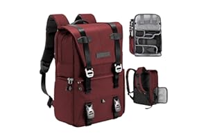 K&F CONCEPT Zaino per Fotocamera Professonale, 20L Borsa Fotocamera Fotografia Portatile, Multifunzionale Zaino Fotografico con Copertura Antipioggia, Scomparto per Laptop da 15.6 Pollici