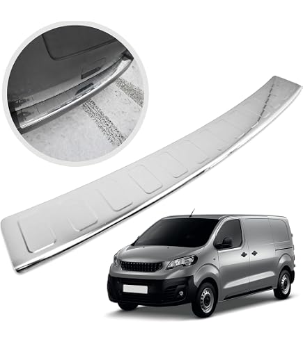 CHROMEMASTER Protection de Pare-Chocs arrière, Compatible avec Mercedes E-Class W213 T-Model 2016 Acier INOX brossé, Argent Mat, Protection de seuil de Coffre pour protéger Votre Voiture des Rayures