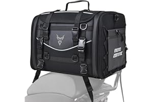 ‎MIGHTYDUTY MIGHTYDUTY Motorrad Hecktasche Expandable 45-60L wasserdichte Faltbare Durable Multifunktionale Portable Motorrad Tasche Hard Große Kapazität Aufbewahrungstasche Grau M