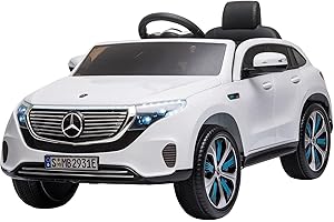 HOMCOM Mercedes Benz EQC Licensed 12V Kids Electric Ride On Car with Parental Remote Control Battery-powered 2 Motors Music Lights Bluetooth for 3-5 Years Old White