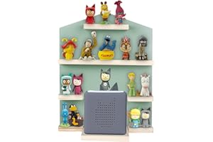 Shudyear Toniebox Regal mit Platz für 14 Tonie-Figuren, Tonie Box Magnetisches Wandregal, für Kinder zum Spielen und Sammeln (Grün,Haus)