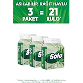 Solo Asılabilir Kağıt Havlu, 3'l&uuml; Paket, 1 Paket = 7 Rulo, Askı Hediyeli