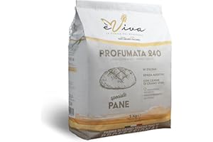 Agricola Piano – Profumata 240 | Farine de Blé Tendre Type 65 avec Germe de Blé Vivant 5 kg - 100% Naturelle, Sans Additifs - Idéale pour Pain, Focaccia, Petits Pains, Pâtisseries