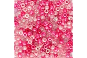 BALA&FILLIC 1000 perles poney 6 x 9 mm Rose Multicolores Perles pour tresses de cheveux Perles en plastique pour loisirs créatifs bijoux, décorations (Rose Multicolores)