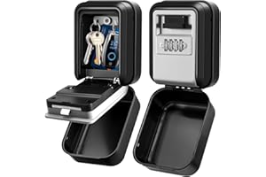 ‎IPALAMILA iPalamila Gaethra Key Safe with Number Code, Large 4 Digit Key Safe with Code Illuminated, Waterproof Rustproof Key Safe Outdoor for Home, Office, School, Garage and More