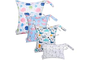 MIXIDON Wet Bag, Waterproof Wet Dry Bag for Swimsuits, Cloth Nappy Wet Bag, Outdoor Organiser Bag for Baby Items, Wet Dry Clothes Bag, Pattern 3