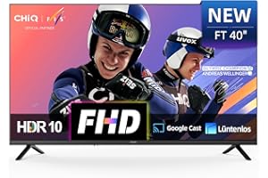 CHIQ L40FT 40 Zoll Full HD, (100 cm) Smart Fernseher, HDR10&HLG, Dolby Audio & DBX-tv, mit WLAN, Multi-Screen, Triple Tuner DVB-C/T2/S2, Prime Video, Netflix, YouTube, Google TV