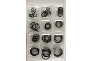 JN O Rings Set Rubber Assorted Size Kit Plumbing Air Gas Tap Sink Pressure Washer Kitchen Mixer Seals Thread DIY (Pack of 50) Black