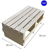 Reyo Doğal Ahşaptan Ev i&ccedil;i Kullanıma Uygun Kaymaz Tabanlı Step Tahtası 18x25x50 cm