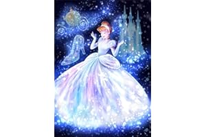 PEBOO 5D DIY Diamant Peinture Kits Foret Complet Château de la princesse Cendrillon Adultes Enfant Point De Croix Broderie Crystal Rhinestone Arts Craft Pour Maison Murale Decor Cadeau 30x40cm
