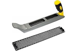 DINHAUYON Pialla Metallica Cartongesso Pannelli, Lima Raspa con 2 x Lame Rete 300mm e Impugnatura Ergonomica, Utensile Surform Manuale Lavorazione Legno per Legna, Pannello Fibra, Limare, Raschiare, Spazzolare