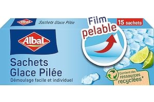 Albal - 15 Sachets glace pilée - Démoulage facile - Facile à remplir - Contient des ressources recyclées