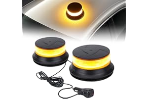 OPP ULITE Amber Rooftop Strobe Light 2 in 1, 16 Flashing Mode, 45pcs Led, 15W DC 12-24V Hazard Beacon Flash Safety Warning Lights for Vehicles Trucks Snow Plows Postal Mail Forklift Tractor