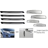 A2D Black n Chrome Strip Car Bumper Guards with Silver Car Door Scratch Guard Protectors Set of 4 for Maruti Suzuki Wagon R Stingray