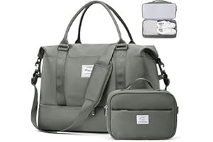 SEAFEW Reisetasche Damen Handgepäck Tasche Sporttasche mit Kulturbeutel Weekender Bag Schwimmtasche Wasserdicht Travel Duffle Bag Fitnesstasche Trainingstasche Krankenhaustasche mit Schuhfach,C2-Grün