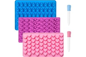 Maxentico 3-delat set gummibjörnar formar, godisformar, silikonform hjärta, silikonform, silikonbjörnform, björnsformar, mini