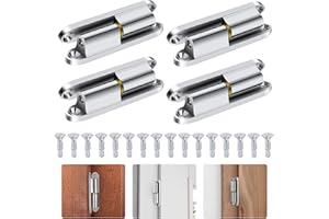 Jooheli 4 pezzi Cerniere per Ante Legno Cerniera per Porte Cardini per Porta 16 viti per porte interne da avvitare, in acciaio zincato (Sbarra)