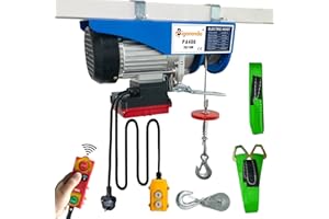 Bigorenda Electric Hoist Lift 400KG Wireless Remote Control/Wired Control 2 in 1, Winches Electric Hoist 20M/10M Lifting Height,Single/Double Sling,Emergency Stop Switch,for Factory Warehouse Garage