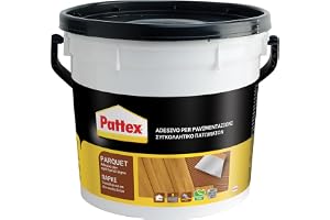 Pattex Parkett, pastalim för att lägga alla trägolv, parkett, mosaikgolv, träribbor, hink 5 kg