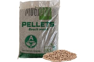 Buche Pellets Mobipan für BBQ, Smoker, Räucherofen, Grill, Pizzaofen | Smoker-Granulat | Grillpellets, 15kg