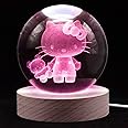 Moodlamp 3.15 Inch 3D Crystal Ball Cat Lamp, Cat Gifts for Girls, 16 Colors Changing & Remote Control, Birthday Christmas Gifts for Kids Girls Friends
