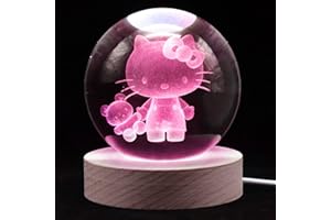 Moodlamp 3.15 Inch 3D Crystal Ball Cat Lamp, Cat Gifts for Girls, 16 Colors Changing & Remote Control, Birthday Christmas Gifts for Kids Girls Friends