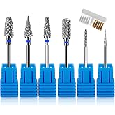 7 Pieces Nail Drill Bits (Style 1) | Nail Drill Bits 3/32'' Tungsten Carbide Nail Art Tools for Removal of Acrylic Gel Cuticl