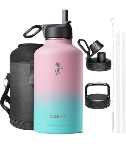 Geïsoleerde waterfles 1180 ml - zwart - roestvrij staal