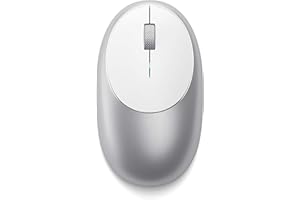 Satechi Souris sans Fil M1 en Aluminium, Rechargeable USB C, 1200 DPI, Élégante Souris Ergonomique Bluetooth pour MacBook Air & Pro, PC Portable, iPad et Plus – Argent