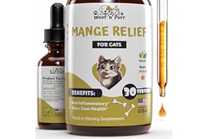 WOOF 'N' PURR Natural Mange Treatment Cats - Cat Mange Treatment - Mange Treatment for Cats - Feline Mange Treatment - Cats Mange Treatment - Cat Itchy Skin Treatment - Cat Dandruff Treatment - Chicken Flavor