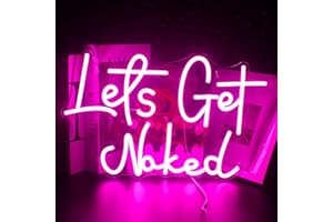 Looklight Let's Get Naked Neon Sign for Wall Decor Sexy Neon Light for Bathroom Decor USB Powered Pink Naked Neon Light Sign for Bedroom Home Bar Bathroom Girl Room Home Bar Party Decor