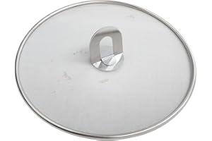 TDCUIZENT Stainless Steel Splatter Screen Anti-Grease Frying Pan Splash Guard Oil Protection for Kitchen Cooking Easy Clean Washable Mesh Cover for Various Pots Pans(25cm)