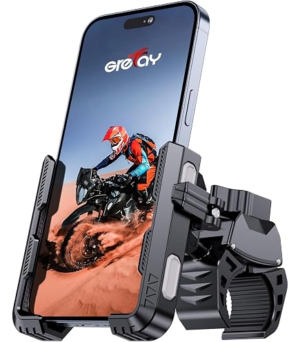Grefay Support Téléphone Vélo/moto – Acier Inoxydable, Anti-vibrations, Rotation 360°, Compatible 4,7 à 6,9 Pouces