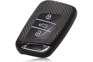 ‎FOAMO FOAMO Autoschlüssel Hülle Kompatibel mit VW Passat B8, SEAT, Skoda Keyless Autoschlüssel - TPU Schlüsselhülle - Schutz-Hülle für Autoschlüssel Carbon Schwarz