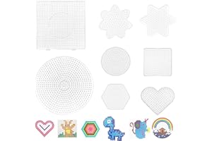 TZQFROCE 8 Piezas Placas de Cuentas Tablero Perforado Creativo Tablero Perforado Tablero Cuadrado Irrompible Formas Múltiples para Plantillas de Perlas Fusibles Diversión Creativa