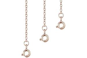 Amberta Set de 3 Rallonges pour Chaînes en Argent Sterling 925, Or Jaune et Or Rose - Kit de Chaînes d'Extensions 2 mm pour Bracelets et Bracelets de Cheville pour Femme