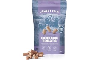James & Ella Freeze-Dried Dog Treats (40g) ❘ Delicious Country Game Freeze-Dried Dog Treats, Packed with Protein, Essential Oils & Minerals for Happy, Healthy Dogs, Lightweight & Gluten Free