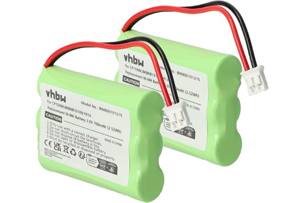 vhbw 2X Batterie Compatible avec Motorola Babyphone MBP36, 188610 téléphone Fixe sans Fil (700mAh, 3,6V, NiMH)