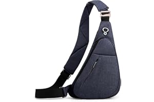 VARLIVOO Zaino Monospalla da Uomo Sling Bag Borse a Spalla Borsa a Tracolla Viaggio Escursionismo Ciclismo Impermeabile Poliestere Blu C