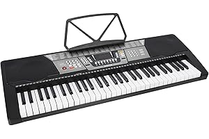 Axus AXP10 Digital 61-Key Portable Electronic Musical Keyboard Piano for Beginners and Kids with 6 Months FREE Lessons, Power Supply and Music Rest