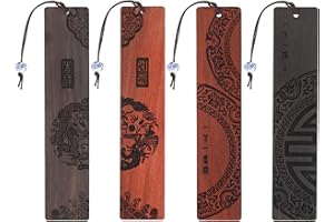 VIN BEAUTY lesezeichen holz,4 pieces wood bookmarks for book Lovers,handmade natural wooden carving book mark bookmarks,traditional style book marks accessories,birthday present,bookmark for women lesestreifen