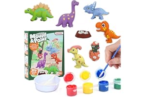 SMILE KID BIG HAPPY Dinosaur Arts and Crafts Painting Kits for 3+ Years Old Boys Dinosaur Gift Toy 7 Cute Unicorn Figures, Montessori Fine Motor Toys Creative DIY Toy Gift for Toddler Kids 3 4 5 6 7 8 Years Old