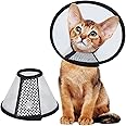 Vivifying Cat Cone, 7.2-9.0 Inches Lightweight Plastic Elizabethan Collar for Cats, Mini Dogs and Rabbits (M,Black)