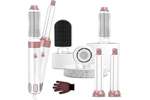 2023 MIEARA 5 in 1 Hair Styler, Hair Dryer Brush, Negative Ionic High-Speed Hot Air Brush for Volumizing, Drying and Rotating, Hairdryer Brush for All Hair Types (A - White & Rose Pink)