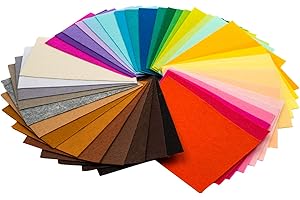 TRIXES Feuilles de tissu en feutre 40PCS - Taille A4 Textile Tissus Fuzzy Artisanat DIY - Forme rectangulaire multicolore - Couper à la taille - pour Scrapbooking Art et Artisanat - 30 x 20cm