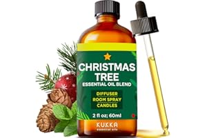 KUKKA ESSENTIAL OILS Kukka Christmas Tree Essential Oil Blend - 60ml - Spearmint, Cedarwood, Pine Needle - Christmas Wreath Fragrance Oil for Holiday Cheer - Holiday Gifts Diffuser, Candle Making, Long Lasting Scents